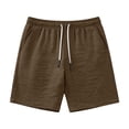 thumbnail image 4 of FYEGRE Men's Summer Casual Shorts Elastic Waist Drawstring Beach Shorts with Pockets Brown XL, 4 of 4