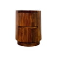 thumbnail image 2 of Carolina Harrison Groove 16"x 21" Round Scallop Accent Table in Chestnut, 2 of 7