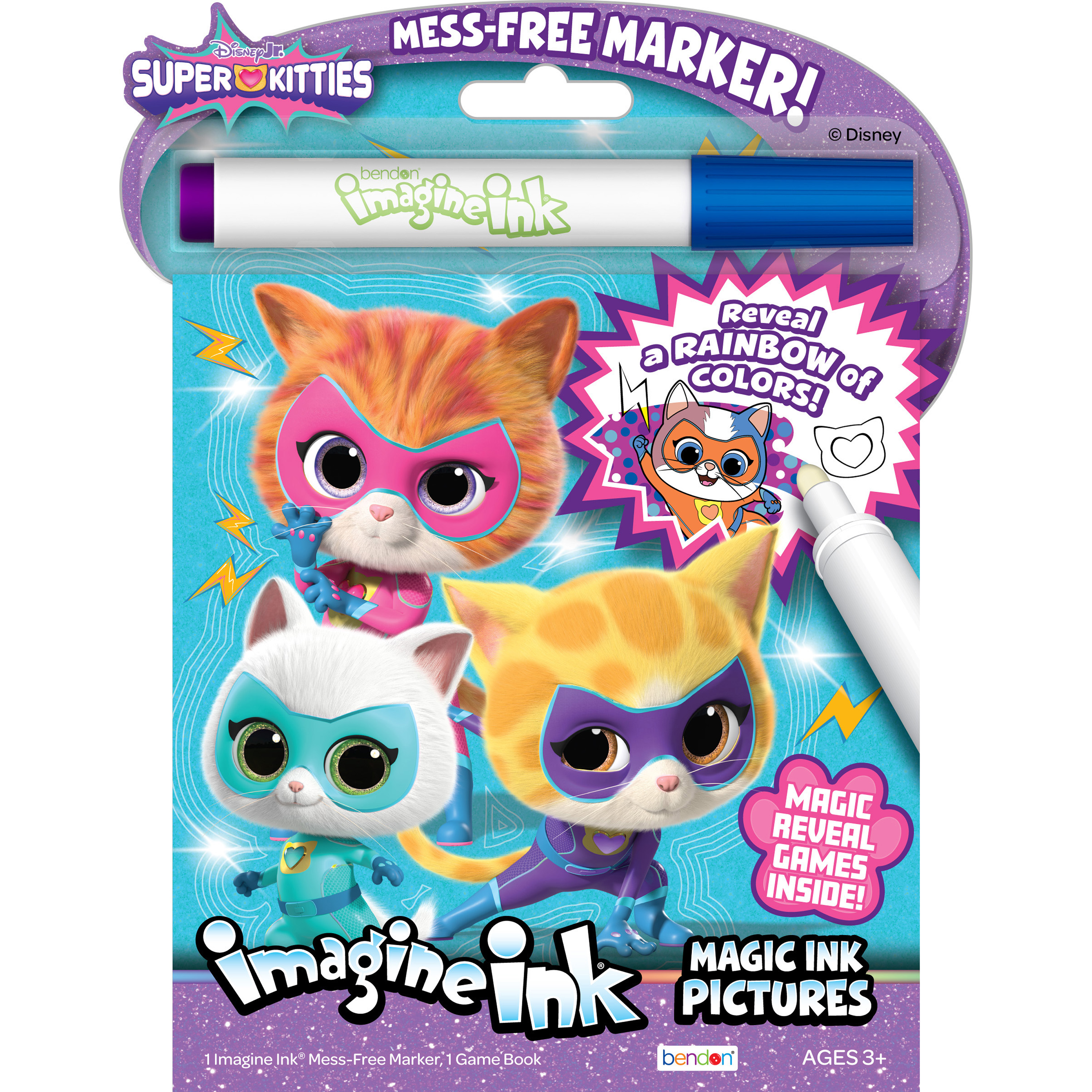 Disney Jr Super Kitties 16-Page Imagine Ink Coloring and Activity Book with Mess-Free Marker, by Bendon