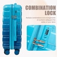 thumbnail image 6 of Gradient Color 2Pcs Luggage Set 14Inch 20Inch PC Hard Shell Spinner Wheel Carry On Suitcase With Combination Lock Navy Light Blue, 6 of 10