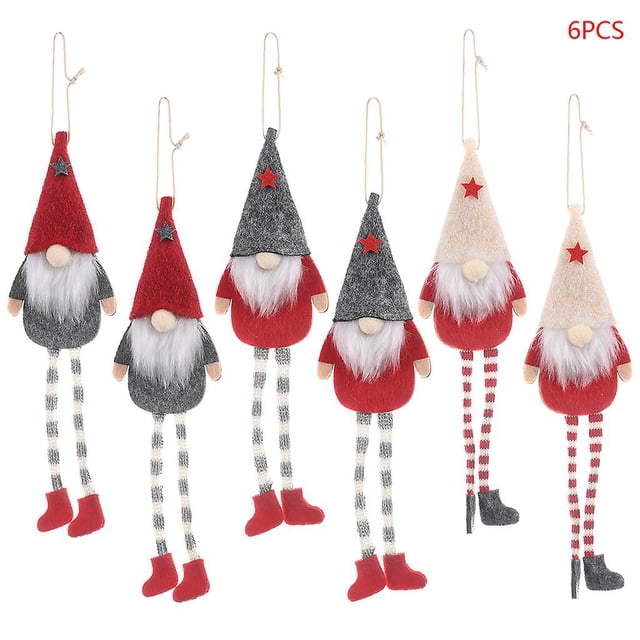 Decoración del dormitorio de enanos de piernas largas con colgante de enanos navideños de 6 piezas