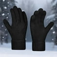 thumbnail image 2 of MIASHUI Winter Thermal Knitted Touchscreen Warm Mittens for Cold Weather Riding Work Windproof Comfort Fit Gloves Black, 2 of 3