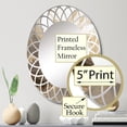 thumbnail image 3 of DESIGN ART Designart "White and Gold Aqua Symphony" Abstract Modern Wall Mirror 20in.x30in., 3 of 4