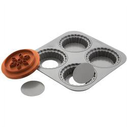 Chicago Metallic Professional Non-Stick Split Decision Pie Pan, Create  either a traditional full-sized pie, 1 half pie, or 2 halves with the use  of a