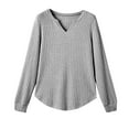 thumbnail image 6 of Babysbule Womens Hoodless Sweatshirt Casual Long Sleeve Lightweight Crewneck Pullover Loose Hem Fall Fashion Tunic Tops, 6 of 6