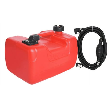 3 Gal 12L Portable Boat Fuel Tank With Hose Connector For Marine Outboard Motor