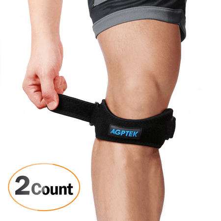 AGPTEK Knee Brace Adjustable Pain Relief Pad Support Strap Band for Running, Jumping, Basketball, Sport  2 (Best Knee Brace For Sports)