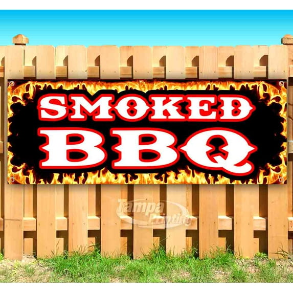 Smoked BBQ 13 oz Vinyl Banner With Metal Grommets