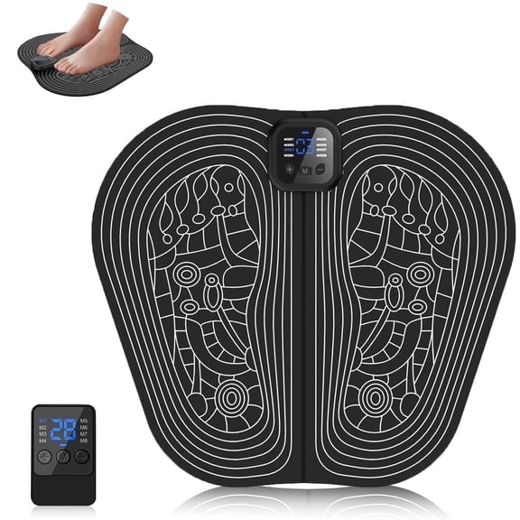 EMS Electric Foot Massager Mat Pad Remote Control USB LED Portable Rechargeable for Men Women 8 Modes 30 Intensity Levels