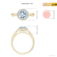 thumbnail image 5 of ANGARA Natural Round 1.12 ct Aquamarine Halo Ring with Criss Cross Shank in 14K Yellow Gold for Women (Size-7mm) | March Birthstone, Anniversary, Jewelry Gift for Women | Natural Aquamarine Ring, 5 of 9