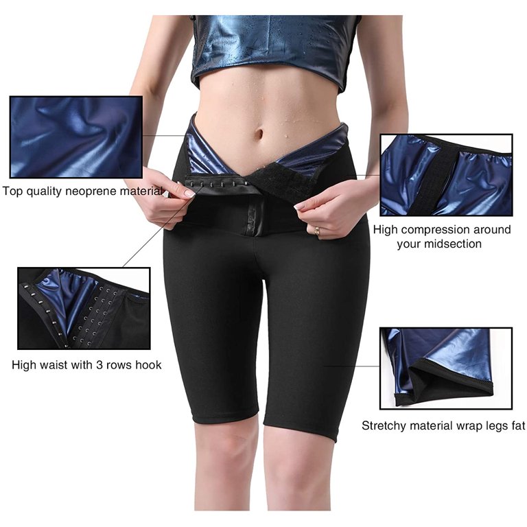 Lilvigor Sauna Sweat Pants for Women High Waist Slimming Shorts Compression  Thermo Workout Exercise Body Shaper Thighs 