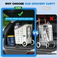 thumbnail image 3 of Portable Folding Shopping Cart,White Foldable Grocery Cart on Wheels,Collapsible Rolling Trolley Cart,Rolling Swivel Wheels,Utility Carts for Grocery Laundry Shopping Home, 3 of 8