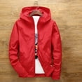 thumbnail image 2 of Men Hooded Jacket Zip Up Lightweight Casual Outdoor Sport Jacket Long Sleeve Solid Color Top Regular Fit Jackets Y2K, 2 of 3