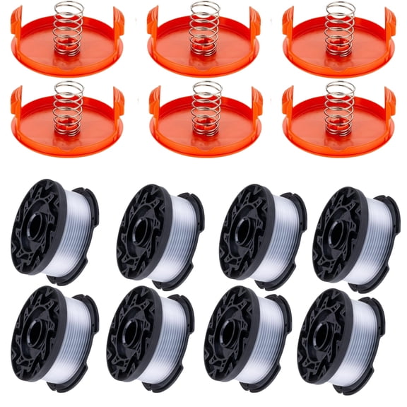 AF-100,14 Pack Compatible with Black Decker, AF-100 0.065" String Refill 240ft Automatic Feed String Trimmer Replacement Spool Line for Black&Decker(8 Spool 6 Cap 6 Spring)