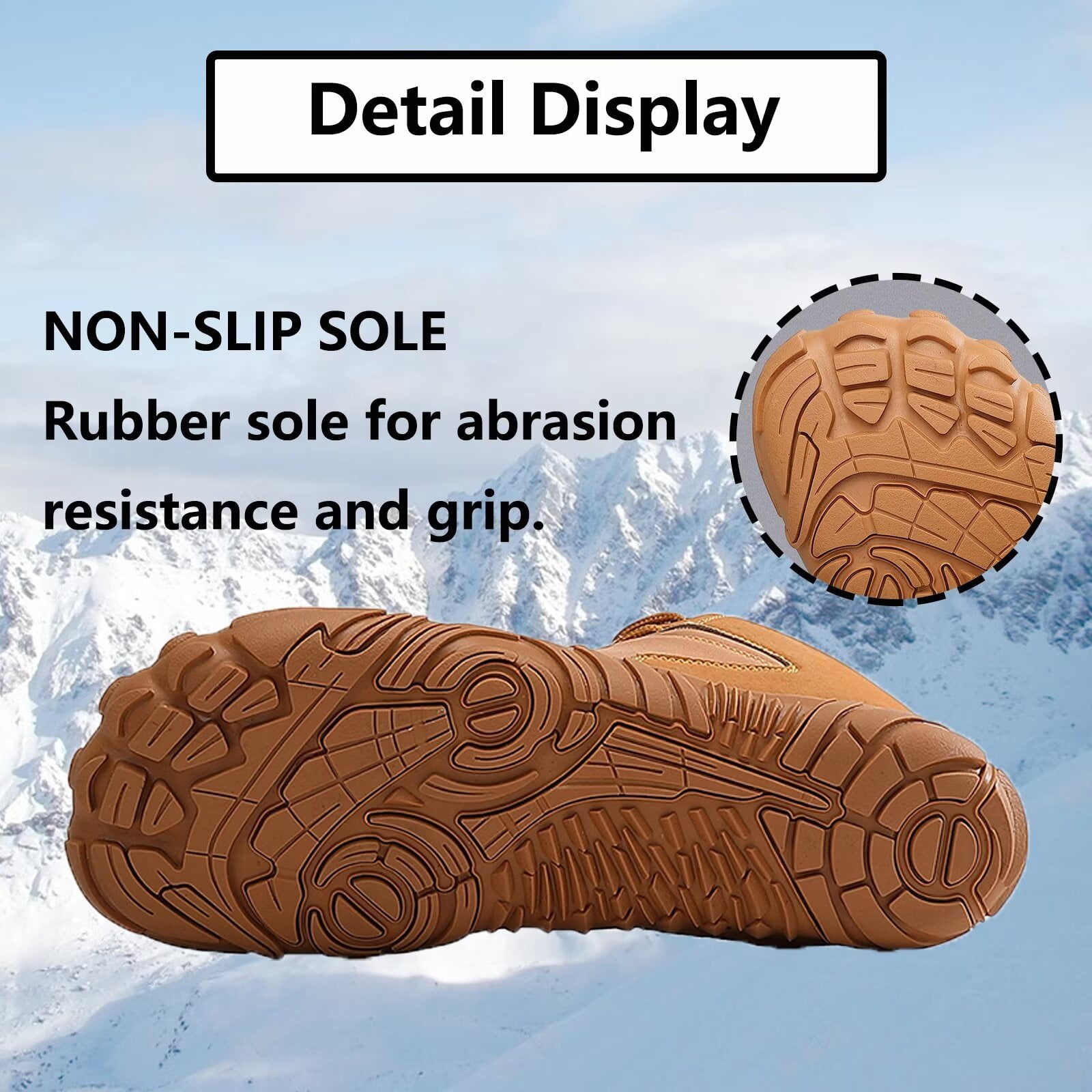Yunkctuk Mens Womens Barefoot Shoes Winter, Men's Women's High-top Walking Shoes Snow Boots,Thickened Warm Fur Lined Non-slip Hiking Cotton Boots.