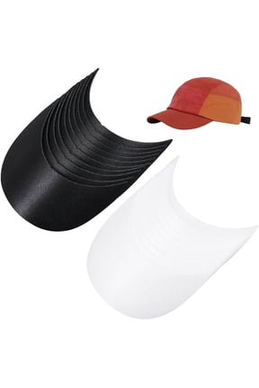 20pcs 6.5x5.1inch Baseball Cap Visor Insert White Black Plastic Hat Brim Ball Cap Form Shaper Baseball Hat Shaper Bump Cap Insert for Craft Sewing Caps Supplies Making for DIY