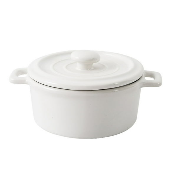 Qeeadeea Bouillon Cups, French Onion Soup Bowls With Handles, French Onion Soup Crocks Oven Safe, Microwave Soup Bowl With Lid, Soup Mug-White-5x5x3.2inch, 12oz