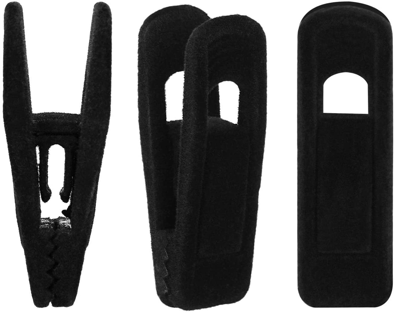 Velvet Hangers Clips, 24 Pack Black Pants Hangers Clips, Strong Finger