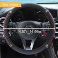 thumbnail image 2 of ShenMo 1 x Bling Soft Leather Steering Wheel Cover, 15 Inch Colorful Rhinestones, Self-elastic Steering Wheel Protector, Sparkling Crystal Diamond for Women Girls, Car Accessories for Most Cars (Black/Red), 2 of 5