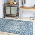 thumbnail image 6 of ReaLife Rugs Machine Washable Vintage Distressed Traditional - Blue, Ivory, Orange Eco-friendly Recycled Fiber Area Runner Rug (2'6" x 8'), 6 of 11