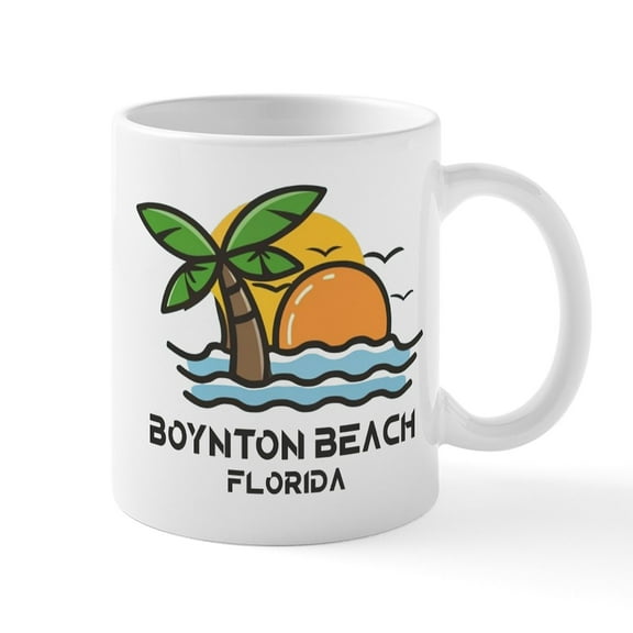 CafePress - Florida Boynton Beach Mugs - 11 oz Ceramic Mug - Novelty Coffee Tea Cup