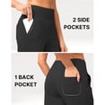 thumbnail image 6 of Siminsem Women's Bermuda Long Shorts 9“ High Waisted Knee Length Shorts with Pockets for Women Elastic Waist Loose Fit Walking Athletic Workout Summer Casual, Black,2XL, 6 of 8
