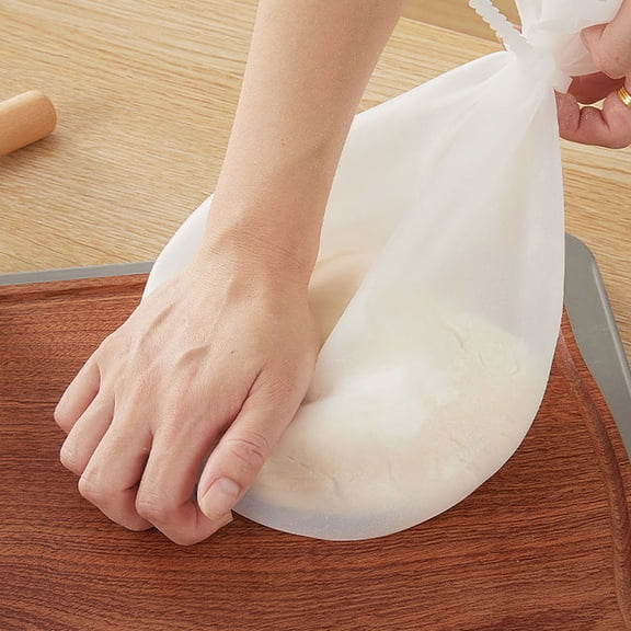 OUNONA Reusable White Silicone Dough Proofing Container for Bread Cake and Pastry Mixing At Home