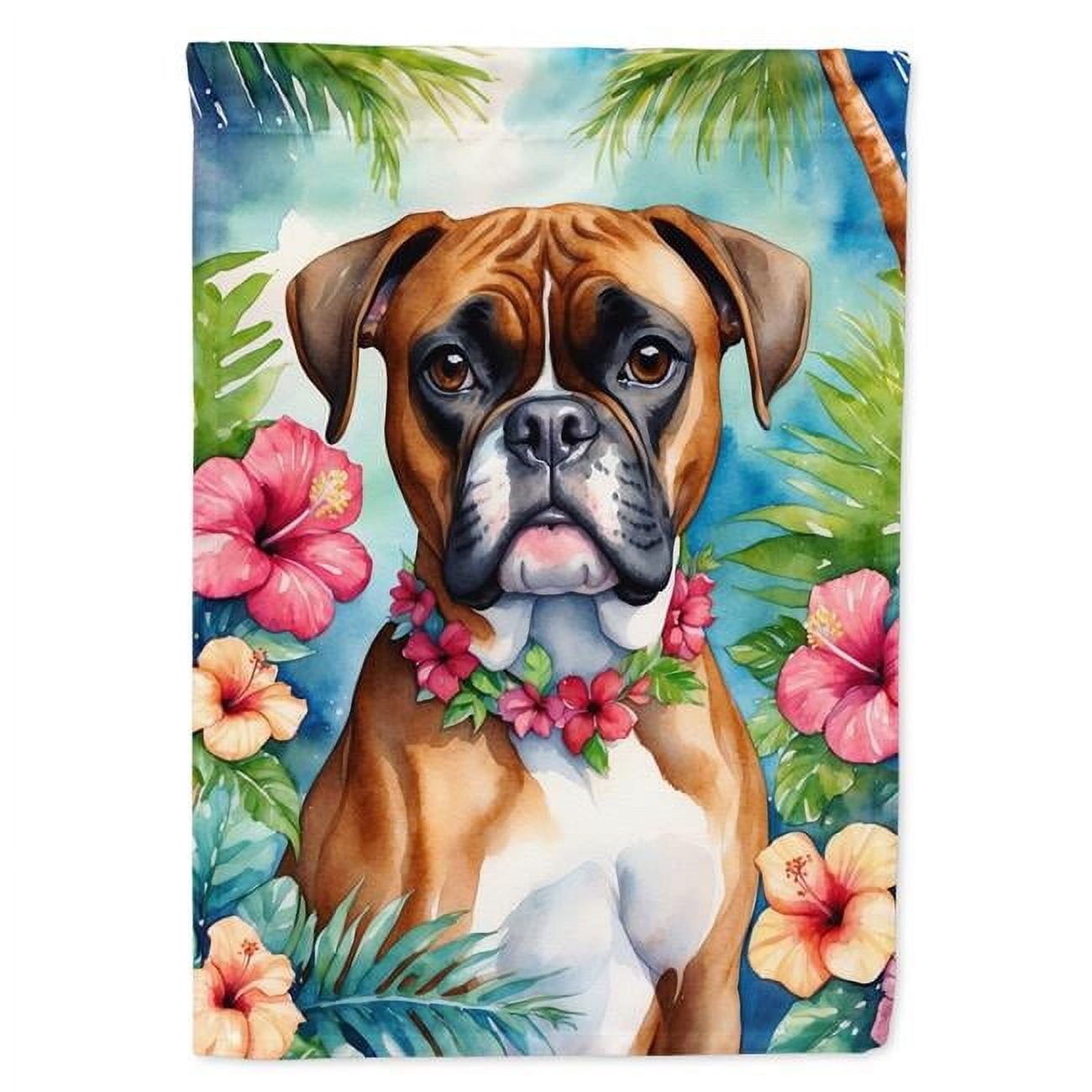 Bichon Frise Luau Garden Flag 11.25 in x 15.5 in