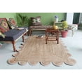 thumbnail image 2 of Chouhan Rugs Natural Jute White Scalloped Rug Bohemian Rug Decor Rug Handwoven Rug Custom Rug Decorative Rug, 2 of 6