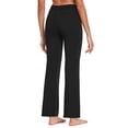thumbnail image 3 of Baleaf Women's 30" Bootcut Regular/Tall High Waisted Yoga Pants Bootleg Jazz Cotton Pants Black Size L, 3 of 4