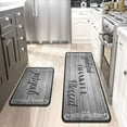 thumbnail image 5 of 2Pcs Thankful Kitchen Rugs Set of 2 Grey Mats for Cooking Non Slip Waterproof Standing Kitchen Runner Mats 17x30+17x47, 5 of 6