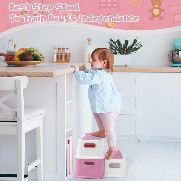 KTENME 2 Step Stools for Kids Toddler Step Stool for Toilet Potty Training Anti Slip Potty Stools with Numbers ABC Bathroom Step Stool for Kitchen Walmart Business Supplies