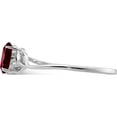 thumbnail image 5 of Sterling Silver Rhodium Plated Diamond And Garnet Oval Ring (Size 9) Made In India qr4507ga-9, 5 of 6
