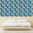 thumbnail image 3 of Ambesonne Spring Peel & Stick Wallpaper for Home, Iris Flowers Pattern Plot, 13"x100", Sea Blue Jade Green, 3 of 5