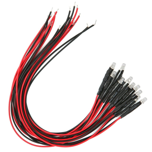 Diodos emisores de luces LED Jadeshay 50 Piezas Precableados 3 mm