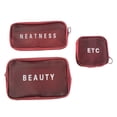 thumbnail image 1 of Bolsa de cosméticos de malla de 3 piezas, bolsas de maquillaje, bolsa con cremallera para accesorios de viaje de oficina, 3 tamaños, 1 of 5