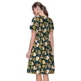 thumbnail image 2 of Bixox Robe d'Été à Manches Courtes pour Femmes Robe Ample Longueur Genou avec Poches-Ours Tournesol, 2 of 7