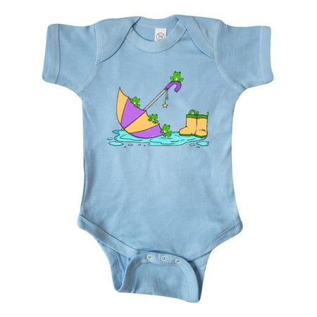 

Inktastic Cute Frogs in a Umbrella with Boots Gift Baby Boy or Baby Girl Bodysuit