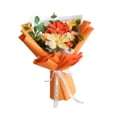 thumbnail image 3 of Ramo de flores de ganchillo de 45 cm, regalo de bendición eterna, decoración navideña artificial Amarillo, 3 of 9
