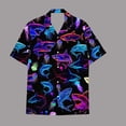thumbnail image 2 of Wxolcjlv Neon Mushroom Allover Print Button Down Shirt for Men Turn Down Collar Short Sleeve Psychedelic Beach Blouse, 2 of 4