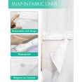 thumbnail image 3 of No Hook Shower Curtain with Snap-in Liner, Purple Ombre Stripe Waterproof Fabric Bathroom Curtains, Abstract Summer Beach Coastal Bath Curtains & Mesh Top Window Stall 48"x72", 3 of 6