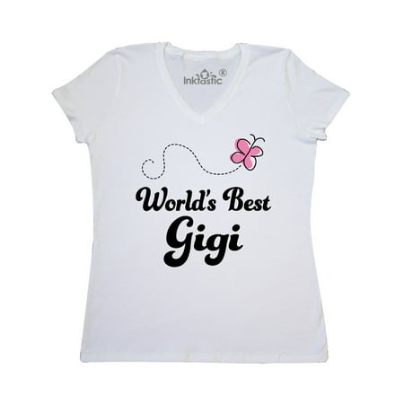 Worlds Best Gigi Grandma Women's V-Neck T-Shirt (Best Breasts In The World)