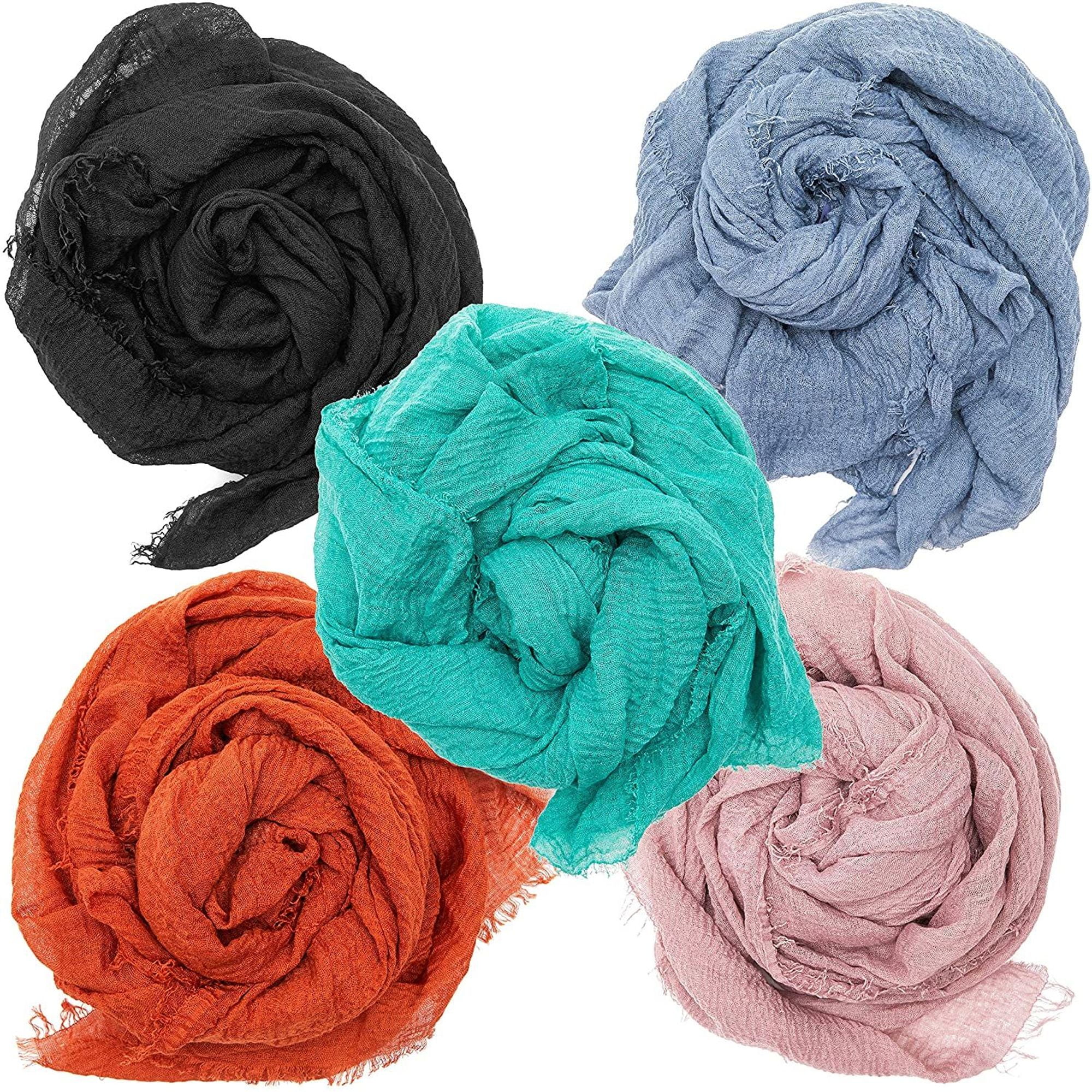 Download Zodaca - 5-Pack Shawl Head Wrap, Hijab Scarf for Neck Hair ...