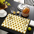 thumbnail image 4 of White Yellow Sunflower Pattern Summer Placemats Table Placemats Set Of 4-Linen Kitchen Washable Placemats Table Mats 11.8"x17.7" Non-Slip Heat Resistant, 4 of 6