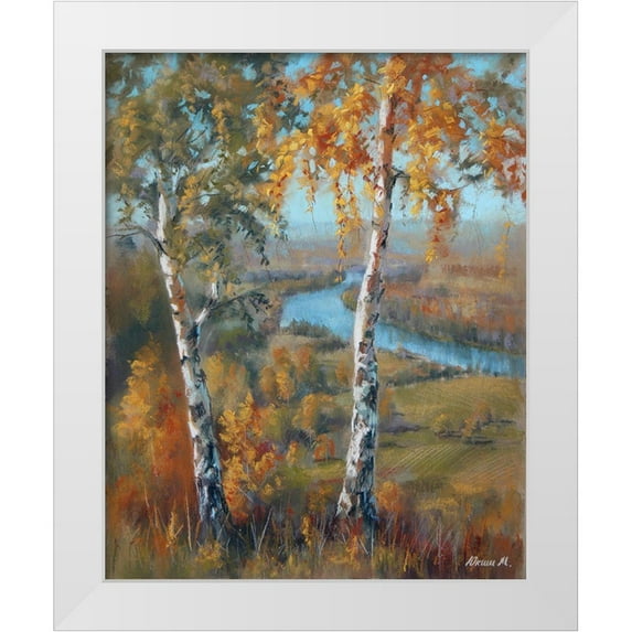 Yukish, Marina 15x18 White Modern Wood Framed Museum Art Print Titled - Golden Autumn