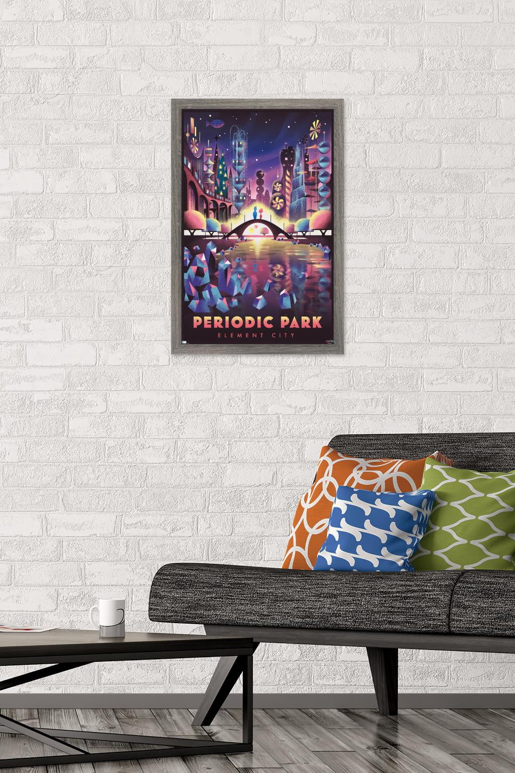 Disney Pixar Elemental - Periodic Park Wall Poster, 14.725" x 22.375" Framed