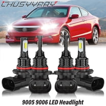 For Honda Accord 1990-2012 - 6000K White LED Headlight High & Low Beam Bulbs Kit 4 Pack