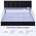 thumbnail image 6 of VECELO Queen Size Storage Bed Frame with 4 Drawers, Upholstered Platform Bed Frame with Adjustable Headboard, Wood Slat Support/Easy Assembly, Black, 6 of 10