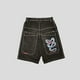 thumbnail image 3 of Venta directa de pantalones cortos de mezclilla con estampado hip-hop, pantalones de pierna ancha informales americanos para hombres, 3 of 5