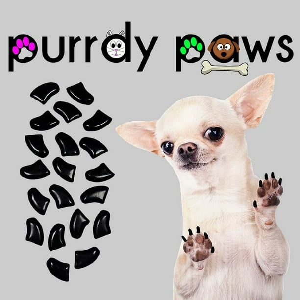 6 Month Supply Purrdy Paws Black Soft Nail Caps for XXL Dog Nails
